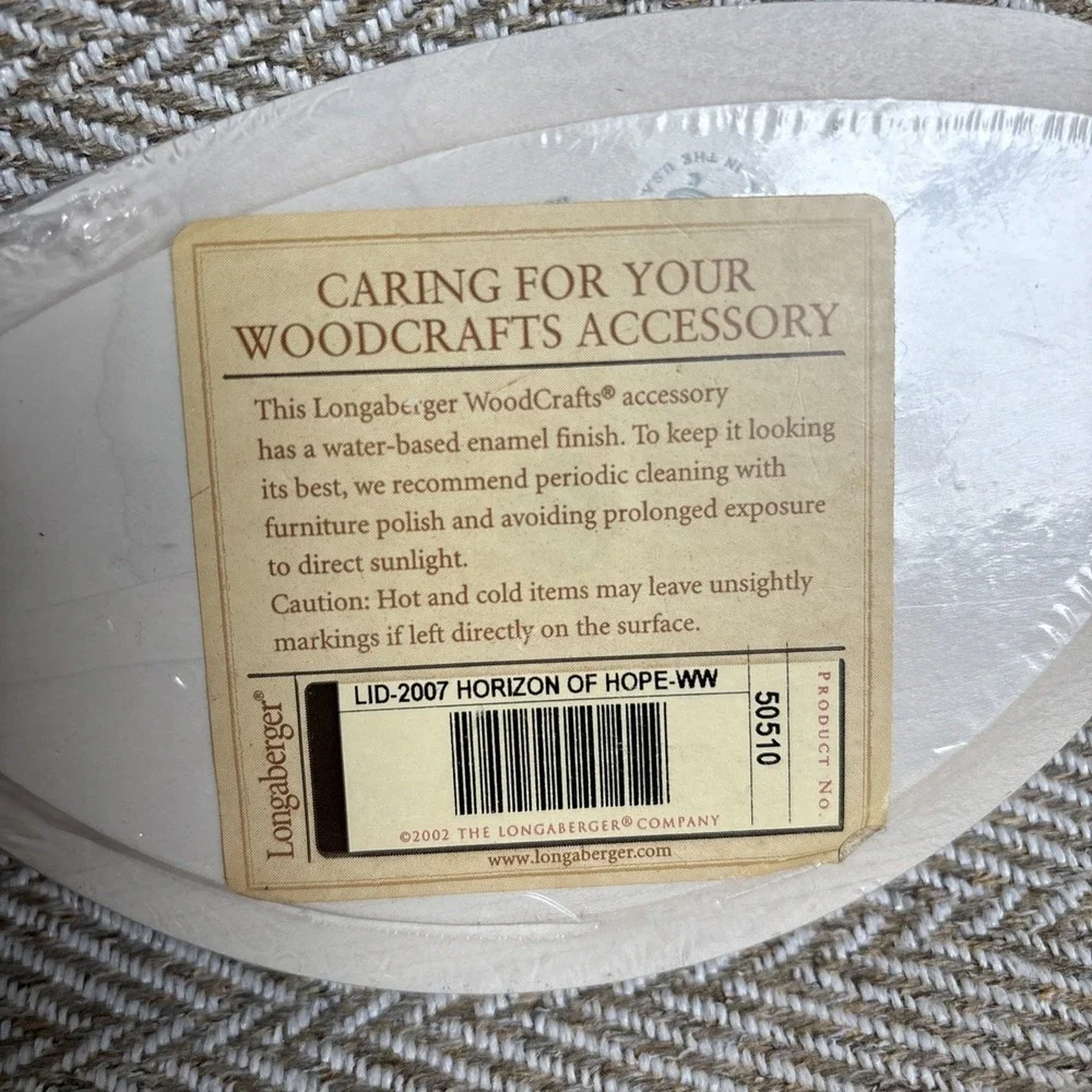 Longaberger 2007 Whitewashed Horizon of Hope Basket Lid